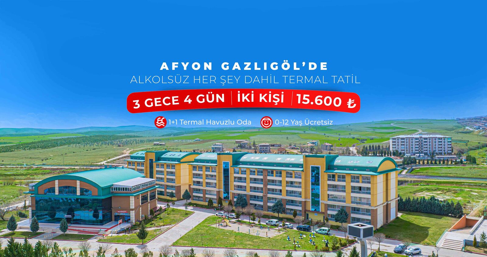 Afyon Gazlıgöl'de alkolsüz her şey dahil termal tatil kampanyası